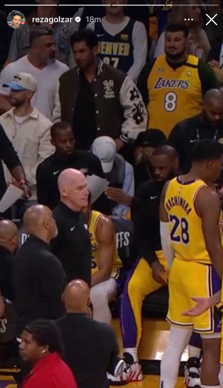 عکس| محمدرضا گلزار تماشاگر بازی لیکرز در بسکتبال NBA