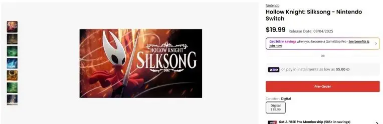 قیمت شوکه‌ کننده‌ بازی Hollow Knight: Silksong توسط گیم‌استاپ فاش شد [تایید شد] - گیمفا