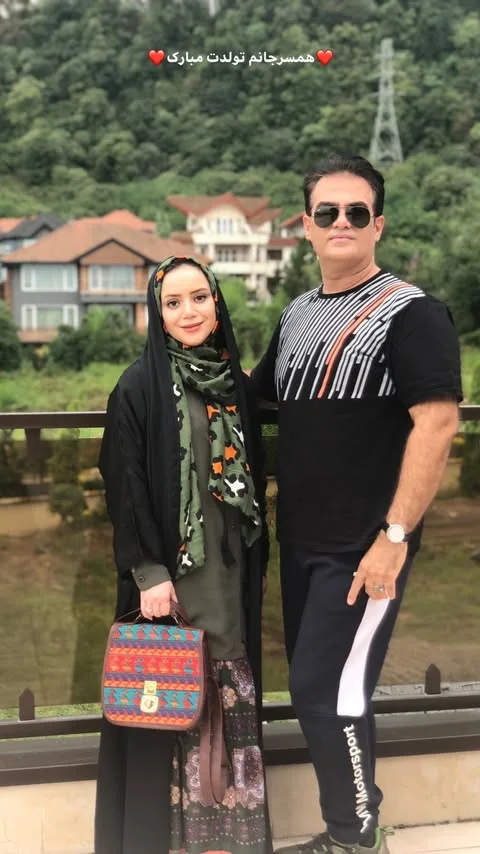 لطیفه گودرزی و همسرش