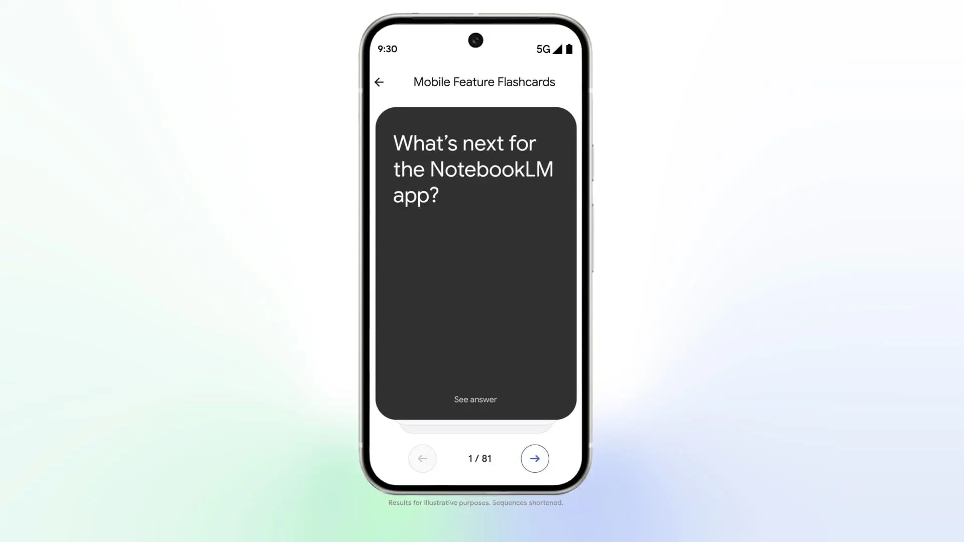 فلش‌کارت در اپلیکیشن NotebookLM