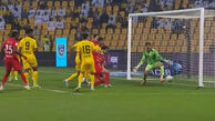 گل اول شباب الاهلی به الوصل توسط سعید عزت اللهی