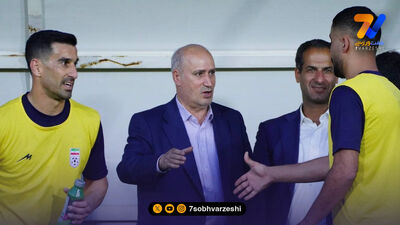ورود مهدی تاج  و سخنگوی فدراسیون و معاون وزیر ورزش به مراسم استقبال از تیم ملی