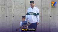 مدافع محبوب پرسپولیسی‌ها در کنار فرزندش + عکس