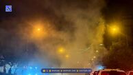 پشت پرده دود غلیظ خیابان انقلاب تهران