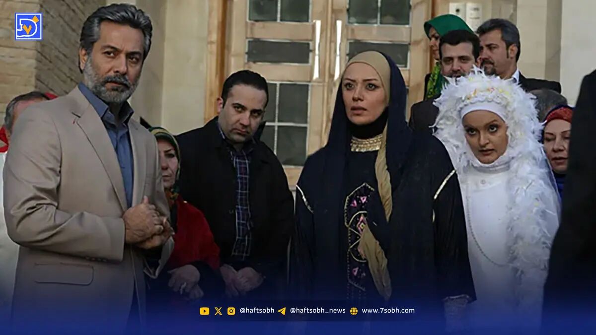 قاب عاشقانه بیتای سریال آوای باران با همسرش