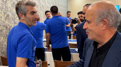 خوش و بش مهدی تاج با مجتبی جباری و محرم نویدکیا