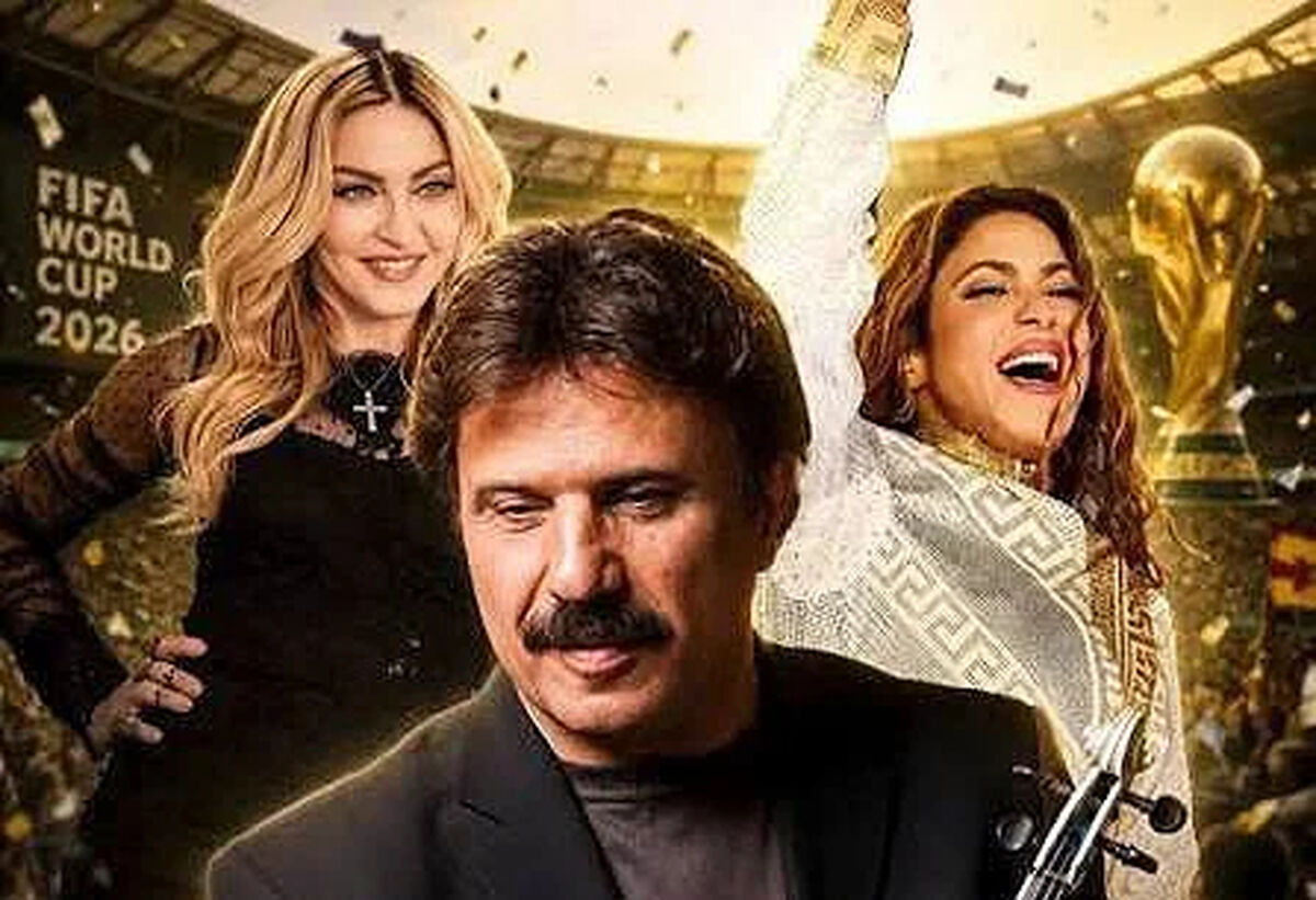 بیژن مرتضوی همراه با شکیرا، مدونا و گروه بی‌تی‌اس در فینال جام جهانی
