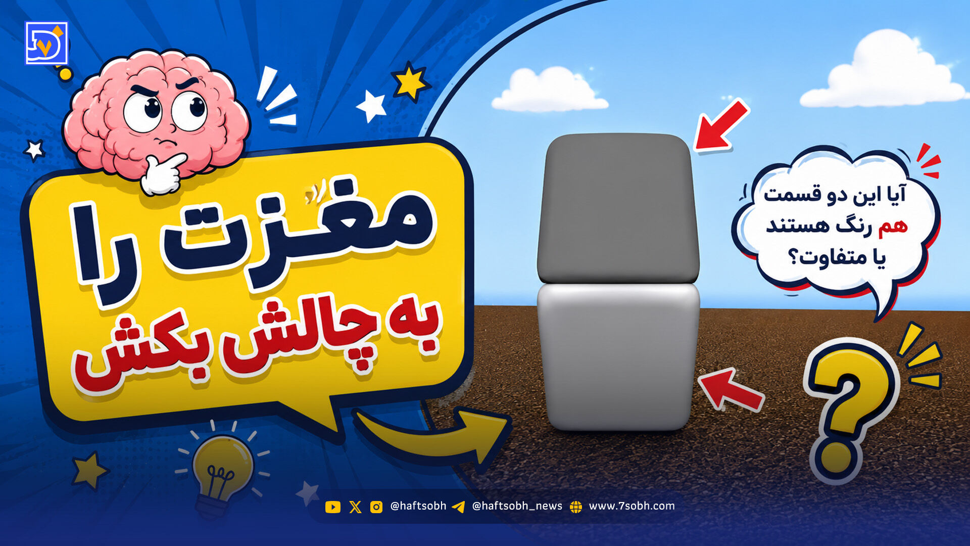 مغزت را به چالش بکش | باورتان می شود قسمت پایین و بالای این تصویر هم رنگ باشند؟
